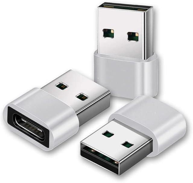 USB C Female to USB A Male Adapter 3 Pack,Type C Charger Plug Power Converter for Apple Watch iWatch 7,AirPods,iPhone 11 12 13 Pro Max,SE,iPad Mini 6 Air 4 5,Samsung Galaxy S20 S21 S22 FE Plus Ultra