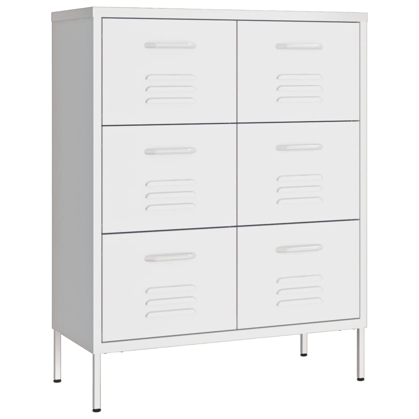 Cassettiera Bianca 80x35x101,5 cm in Acciaio,Cassettiera,Cassettiera Salvaspazio,Cassettiera Scrivania,Cassettiera Camera da Letto(SPU:336152)