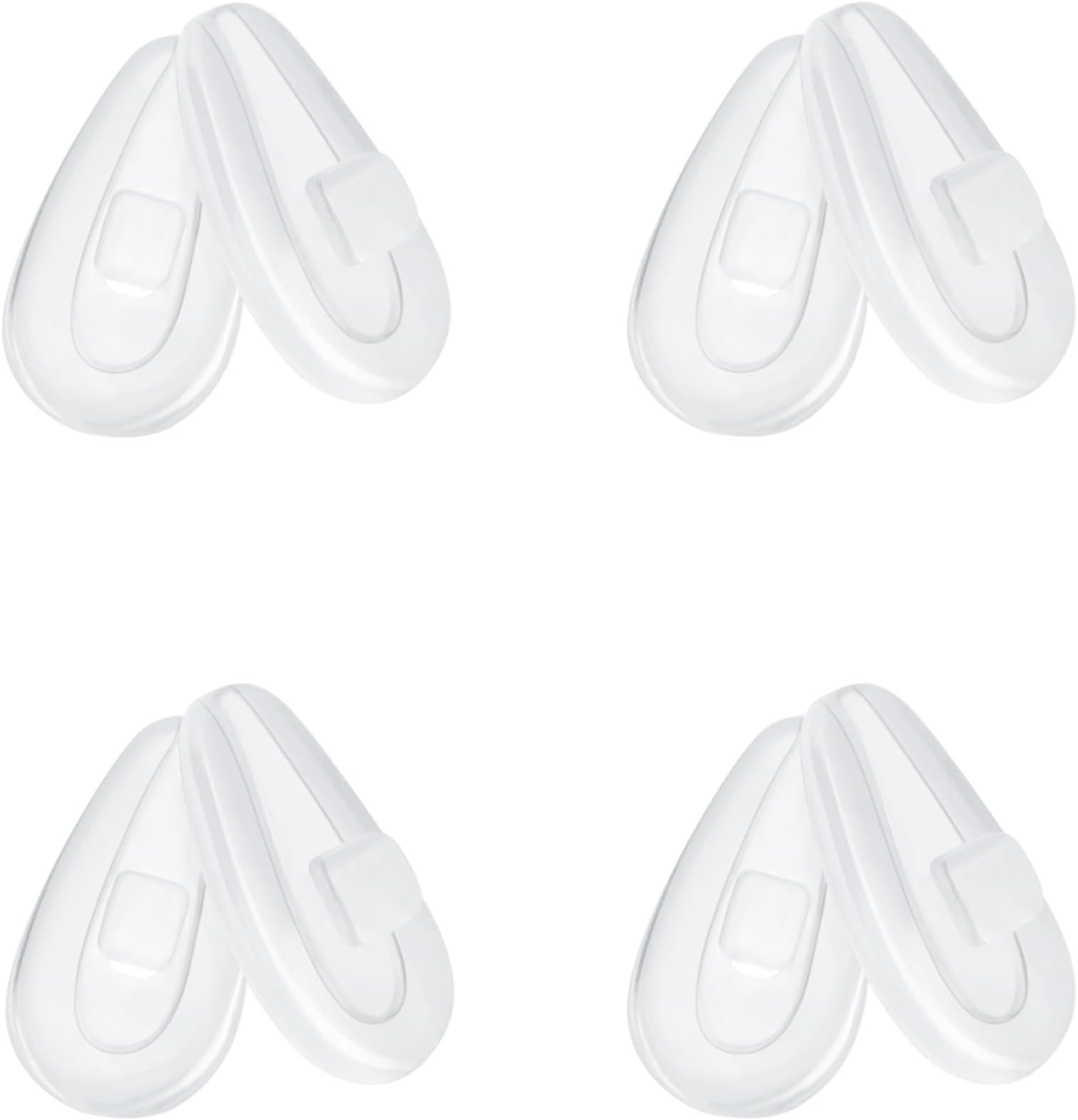Replacement Nosepieces Nose Pads for Oakley Contrail OO4147/Lizard OX5113 OX5120/Limit Switch OX5119 OX5121 Sunglasses, Clear - 4 Pairs, 0