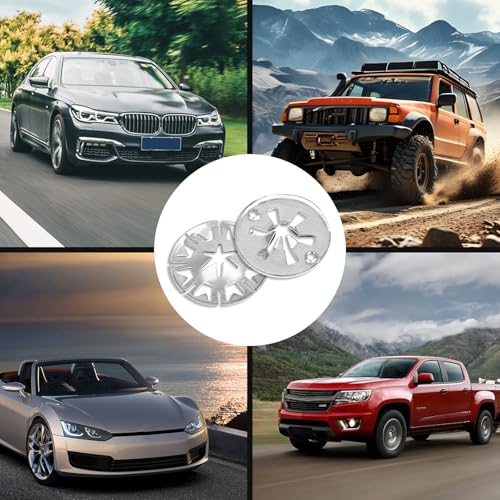 80 Stück Klemmscheiben Hitzeschutzblech, 30mm Sicherungsscheiben Haube, Metall Star Befestigung Hitzeblech, zur Befestigung von Clips Hitzeschildern unter der Haube für VW, Verschiedene Autos