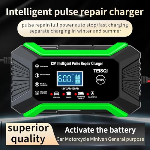 Car Battery Charger, 12V 6A Smart Battery Trickle Charger Automotive 12V Battery Maintainer Desulfator with Temperature  - Additional View
