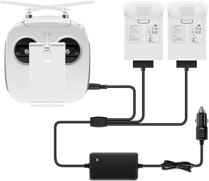 Phantom 4 Car Charger, IRCtek 4 in 1 Car Charger for DJI Phantom 4 Pro V2.0 / Pro+ / Pro/Adv+ / Adv Battery and Remote Controller (for Phantom 4 - Old)