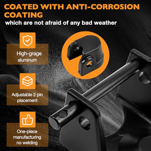 HQPASFY Gooseneck Trailer Lock Combo - Includes Gooseneck Coupler Lock, Adjustable Sleeve Lock, and 2 Keyed Padlock Fit for RV\'s, Livestock Haulers, Heavy Duty Trailers - Black