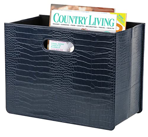 Panier à magazines pliable HofferRuffer bleu foncé, la solution pour ranger vos dossiers épars