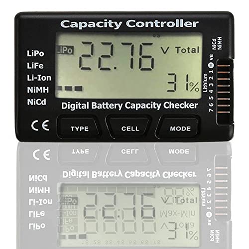 RUNCCI-YUN Digital Battery Capacity Tester Indicator Checker for LiPo LiFe Li-ion Nicd NiMH