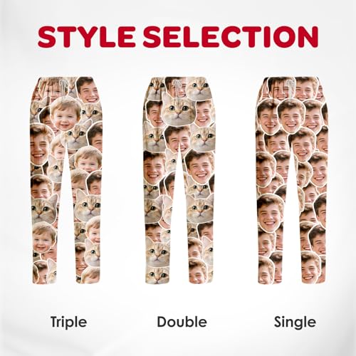 Bemaystar Custom Pajama Pants with Photo,Personalized Pajama Pants 1-3 Face,Custom pj Pants,Funny Personalized Gift Men Women2