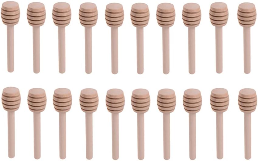 Wooden Honey Dipper Sticks 8cm 20pcs for Honey and Syrup
