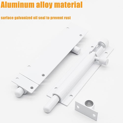 Miniatura 10 de Yoohey 4 pestillos de metal para puerta, de aleación de aluminio negro de 4.5 pulgadas, cierre de perno de puerta de estilo moderno, resistente,