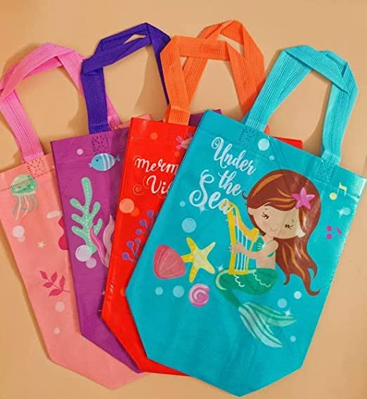 TERA 13 Return Gifts for Girls (Pack of 24 pcs) Mermaid Theme Carry Bag, Shopping Bag, Gifting Bag, Multipurpose Reusable Carry Bag, Birthday Gifting Bags-image-23