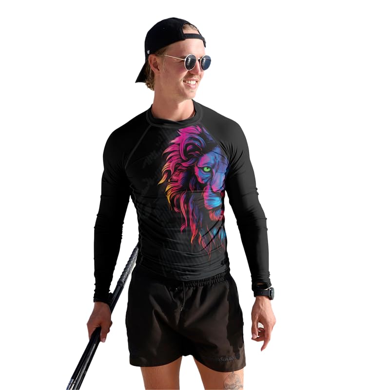 Lion Rash Guard Compression Shirt Men’s Long Sleeve Baselayer Athletic Fight Wear Jiu Jitsu MMA BJJ Training4