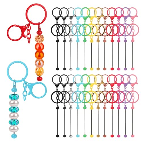 Porte-clés à perles vierges à personnaliser pour cadeaux d'invités originaux - 24 pcs