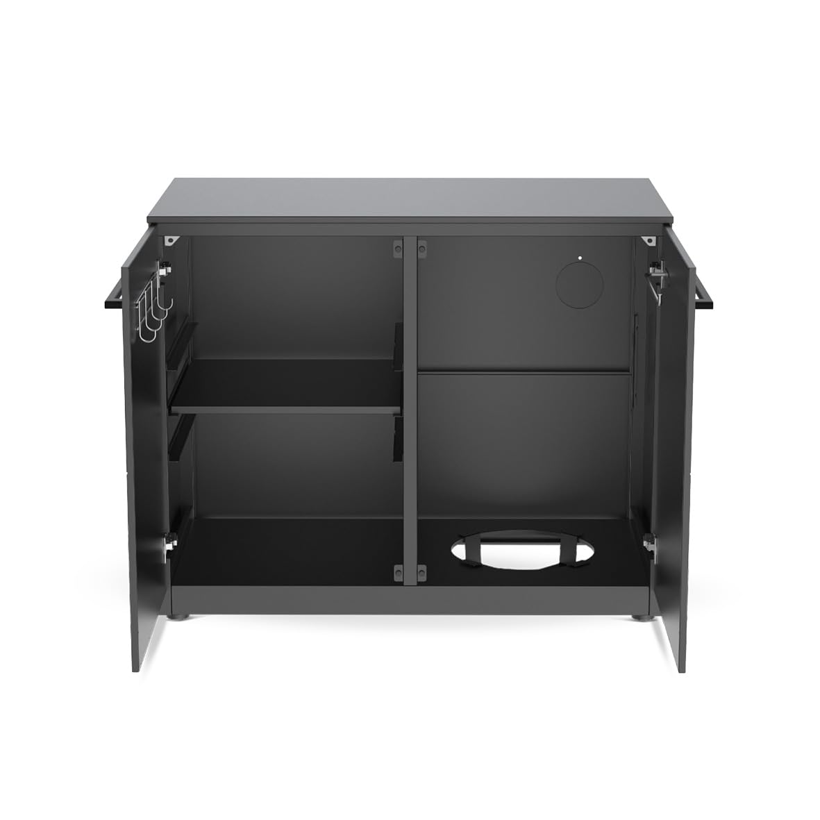 Cozze Schrankmodul für Outdoor Küche – Unterschrank mit Türen & 15 mm HPL-Arbeitsplatte – Wetterfester Stahl – 90x110x60 cm