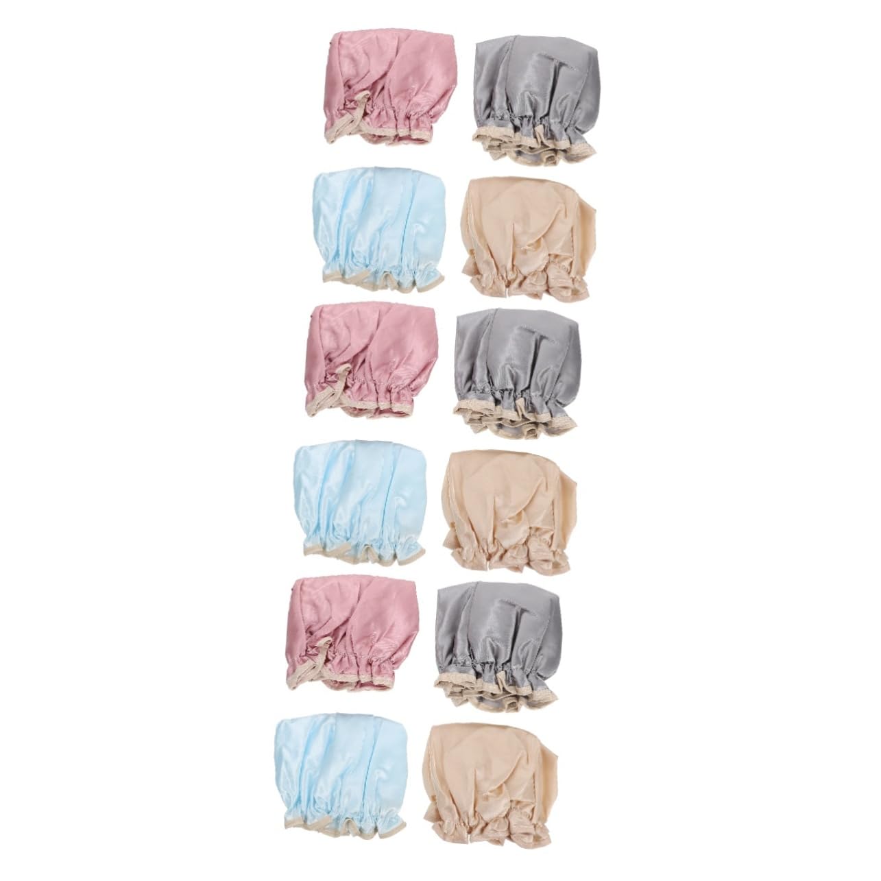 FRCOLOR 12stücke Teiliges Wasserdichte Duschhauben Für Damen Elastische Doppelschichtige Badekappen Für Und Make-up Während Duschens