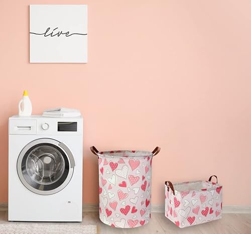 Ddbasket Kids Laundry Basket Baby Hamper Pink Toy Storage Bin Organizer With Handles For Girls,Nursery Hamper(Pink Loves) #TOP6
