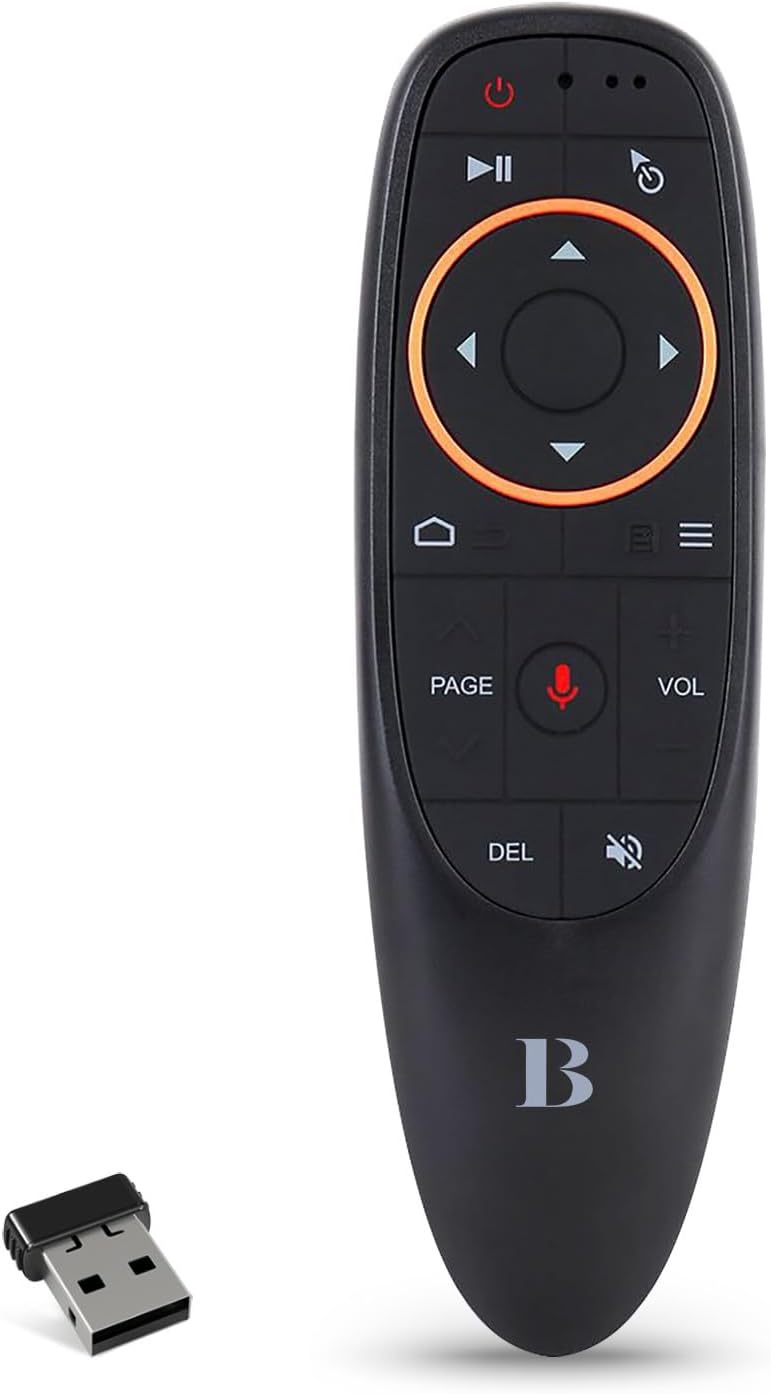 BL Chabeia Voice Remote Air Mouse Remote, 2.4G RF Wireless Remote Control with 6 Axis Gyroscope and Infrared Learning, Air Fly Mouse with Voice Input for Android TV Box/PC/Smart TV/HTPC/Projector