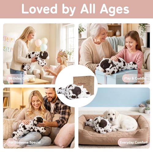 Image of Niuniu Daddy 5 lbs 25 inch Weighted Cow Stuffed Animals for Kids & Adults, Soft Sensory Comfort Plush Toy for Sleeping, Cute Lying Lap Pad Pillow for Huggable Gift