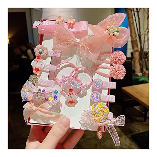JIEERCUN 10/1 8st / Ställ tjejer söt tecknad tyg båge hårklipp Barrettes barn hårnålar frisyr hår prydnad mode hår tillbehör hair clips (Color : No box 18pcs 15)