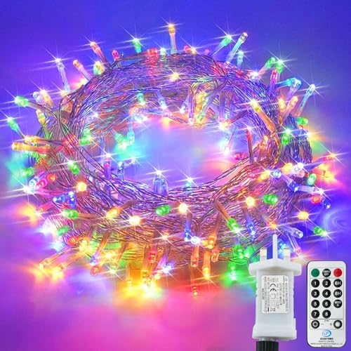 LITYBY 22M/72FT Christmas Tree Lights with 220LEDs, 8 Modes Fairy Lights Plug in Waterproof, Indoor/Outdoor String Lights Mains Powered for Bedroom Party Wedding Xmas Decorations(Multi-Coloured)