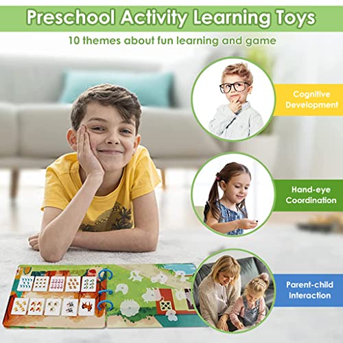 Image of PATPAT Montessori Busy Books for Kids, Autism Sensory Educational Toys, 10 Themes Farm Busy Book for Toddlers 1-3 Boys & Girls, Preschool Activity Learning Toys for Kids to Develop Learning Skill