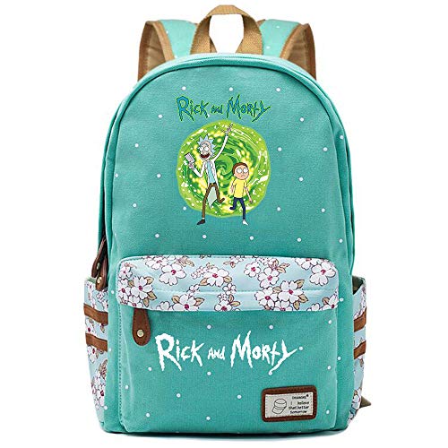 RUIXIAO Mochila de Ocio de Moda para Chicas Adolescentes  con Estampado Escolar Rick