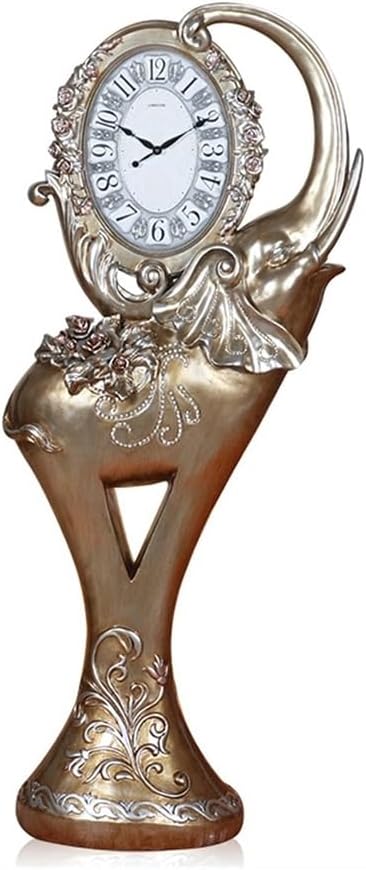 Grandfather Clock, Vintage Elephant Floor Clock Home Statue Clocks Beside Clock with Quartz Movement Bedroom Living Room Home & Office Decor