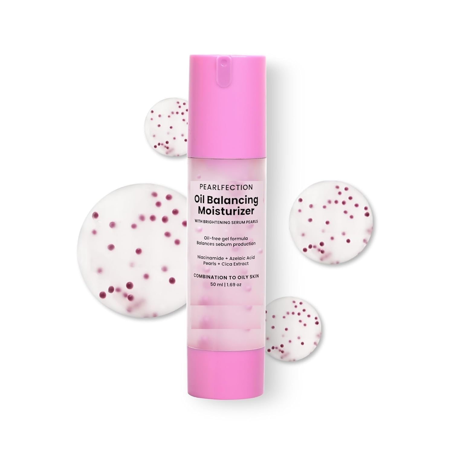 Oil-Balancing Gel Moisturizer with Niacinamide, Azelaic Acid Pearls & Cica, 8hr Shine-Free Hydration, Lightweight, Sebum Control, For Oily & Acne-Prone Skin, 50 ml | For Men & Women-image-3