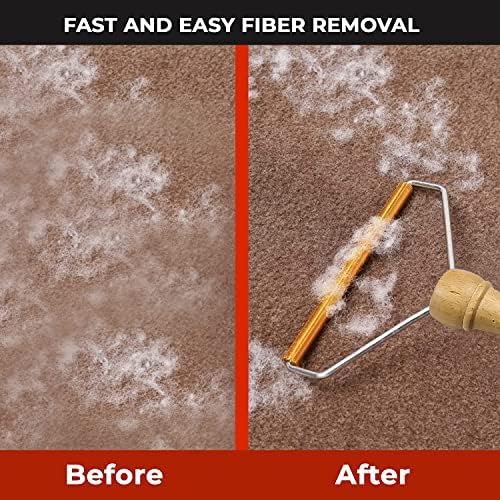 Redflyz Premium Portable Lint Remover Carpet Scraper Tool with Strong Grip - 360° Blade Lint Roller for Fuzz, Bobble and Pet Hair Remover for Carpet - Suitable for Stair Carpets, Sofa and Rugs