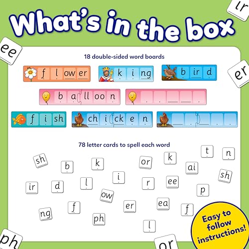 Image of Orchard Toys Match and Spell Next Steps - Educational Phonics and Spelling Game for Kids Age 5+ | Word Building Activity for School Readiness | Made in UK