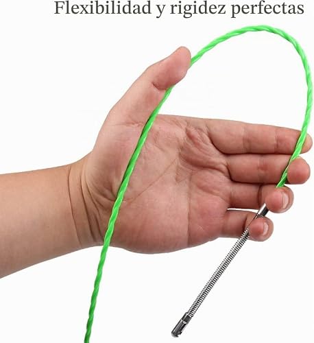 Miniatura 4 de Eikeji Guia Pasacables 20m, Enhebrador De Alambre Electrico Diámetro 4.5 Mm, Guia Pasacables Dispositivo Con 2 Muelle De Guía, Guia Pasacables Trenzada Para La Colocación De Cables