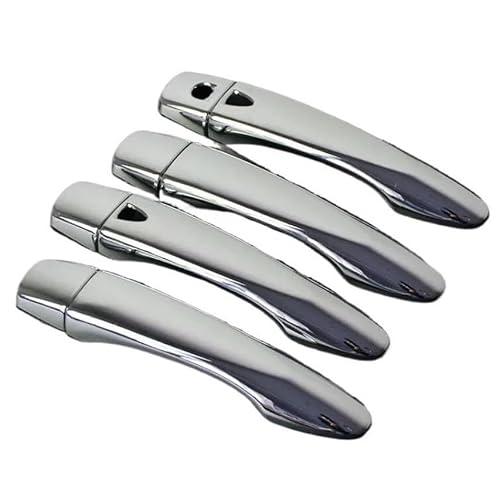 Flbzblkasl ‎Silver 2 Buttons Gloss Black Door Handle Cover Stickers For Nissan For X-Trail T32 Mk3 2014-2020 Styling Accessories Right Handle