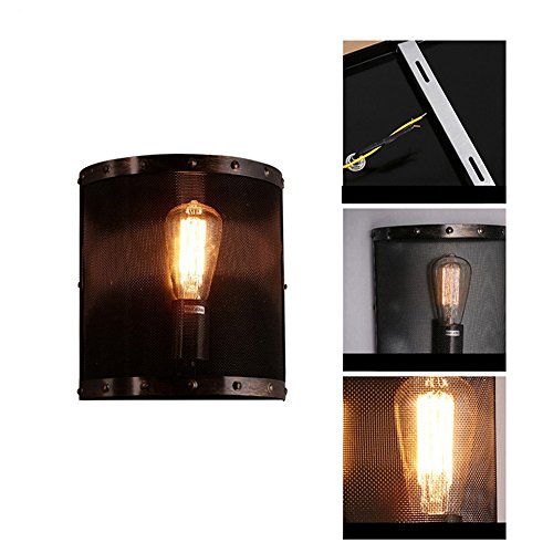 Lampe murale industrielle E27 en métal noir pour votre chambre - 3
