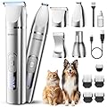 oneisall Dog Clippers Grooming Kit 4 in1,Low Noise Dog Paw Trimmer,Cordless Quiet Pet Shaver Trimmer Nail Grinder for Dogs and Cats