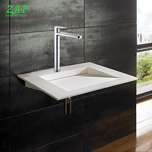 Image of ZAP BREZZA Modern Kitchen Sink Faucet Bathroom Washbasin Stainless Steel Tap Tall Pillar Cock (9 Inch)