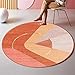 WJW-DT Teppich im nordischen Stil Grau Rosa Gelb Orange Rot Runde Teppiche Wohnzimmer Schlafzimmer Teppich Stuhl Hängender Korb Schminktisch Matten-100cm