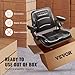 VEVOR Fold Down Tractor Seat with Adjustable Angle Back, Micro Switch, Seatbelt and Armrests, 6.3-13.4 inch Slot Seat for Loader, Excavator