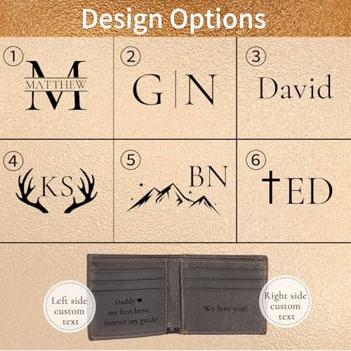 Customizable Slim RFID Leather Wallet for Men - Personalized Gift for Him | Unique Bifold for Birthdays, Christmas, Anniversaries, and Special Occasions - Image 5