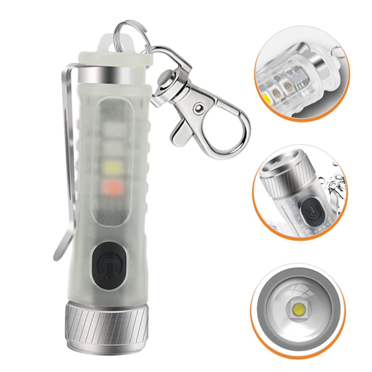 Sosoport 2pezzi Mini Torcia Ricaricabile Per Portachiavi Led e Leggera Luce Di Emergenza Per Attività All Aperto e Uso Quotidiano