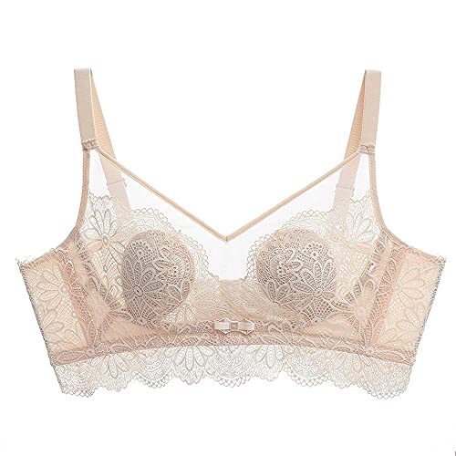 Soutien-gorge en dentelle florale femme col en V plongeant sans armature 80 C