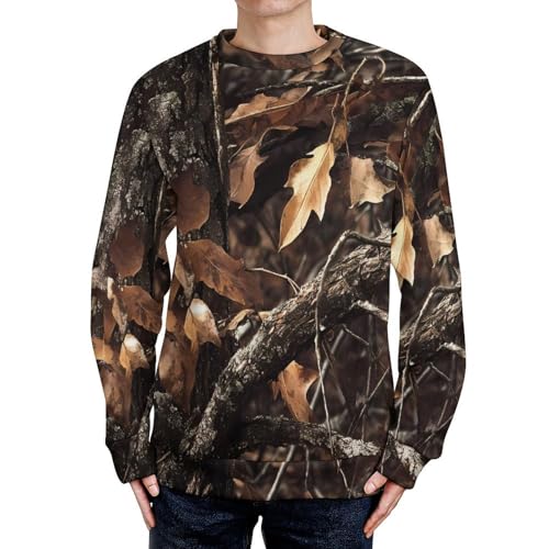Fashion Camouflage Tree Men's Pullover Sweater Crewneck Sweatshirt Casual Sweaters Long Sleeve Shirt Tops
