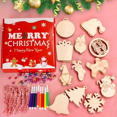 Wortade MP-SDMP60-US4 60Pcs Wooden Christmas Ornaments thumb #6