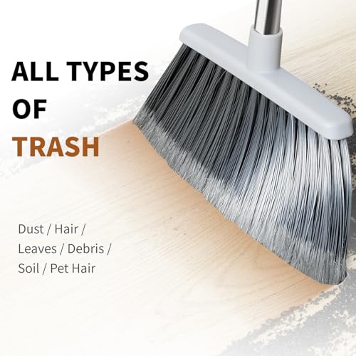 image for QCFOLY Broom, Outdoor Brooms for Sweeping Indoor, Adjustable 55