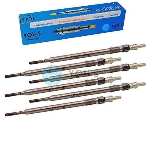 YOU.S Original A0011596601 Glühkerzen Länge 148 mm Spannung 7 V (6 Stück