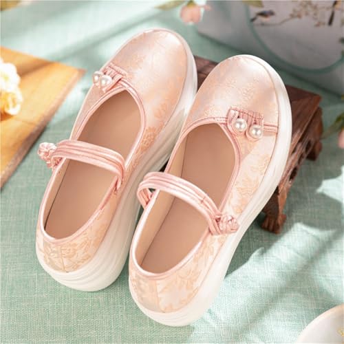 Platform Flower Embroidered Elegant Women's Shoes Chinese Traditional Ethnic Style Cheongsam Shoes Casual Comfort Ankle Strap Shoes Cosplay Footwear3
