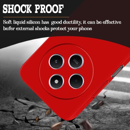Image of Back Cover for Mi Redmi A4 5G / 14C 5G | Full Camera Protection | Premium Liquid Silicon Case | Flexible Bumper Case for Mi Redmi A4 5G / 14C 5G / 14R 5G / Poco C75 5G / M7 5G (Red)