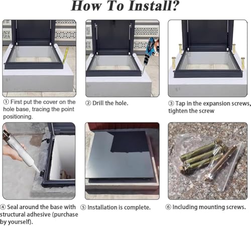 Escotilla de acceso a sótano y sótano de acero galvanizado duradero, resistente a la intemperie, fácil instalación, solución de acceso seguro para renovación y mantenimiento del hogar