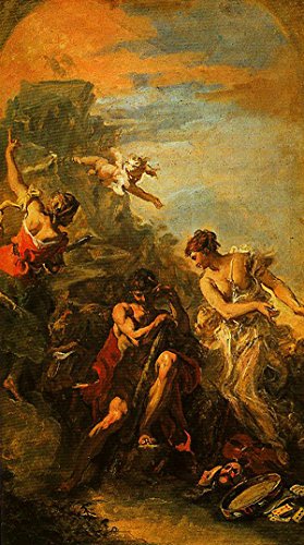 Peinture à l'huile tableau Sebastiano Ricci Hercules at The Crossroads reproduction 36x48