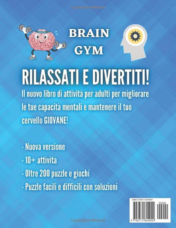 Brain Gym, Libro Di Attività Per Adulti, Mantieni Il Tuo Cervello Giovane: Libro di attività per Allenare il Tuo Cervello, Enigmistica adulti Facili - ... 10+ Attività Diverse E Più Di 200 Giochi immagine 2