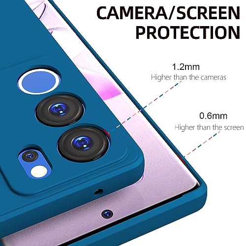 Image of Kapa Matte Protective Lens Flexible Back Cover for VIvo V29 / V29 PRO (5G) | Slim Silicone with Soft Lining Shockproof Full Body Bumper Case (Blue)