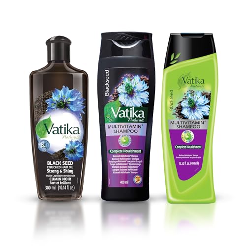 Vatika Naturals Blackseed Shampoo, Conditioner & Hair Oil Combo, Strengthens