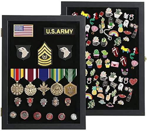 Image of VERANI Pin Display Case Badge Display Frame Large Black for Beach Tags